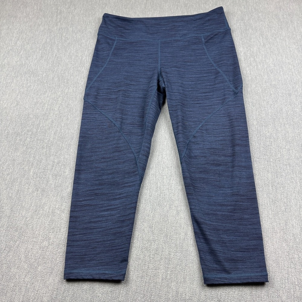 Patagonia Leggings Womens Large Blue Centered Crop Capri Pants Yoga Gym 21917